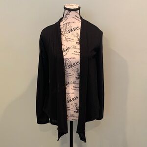 Ambiance Women’s Medium Black Lightweight Open Drape Front Cardigan